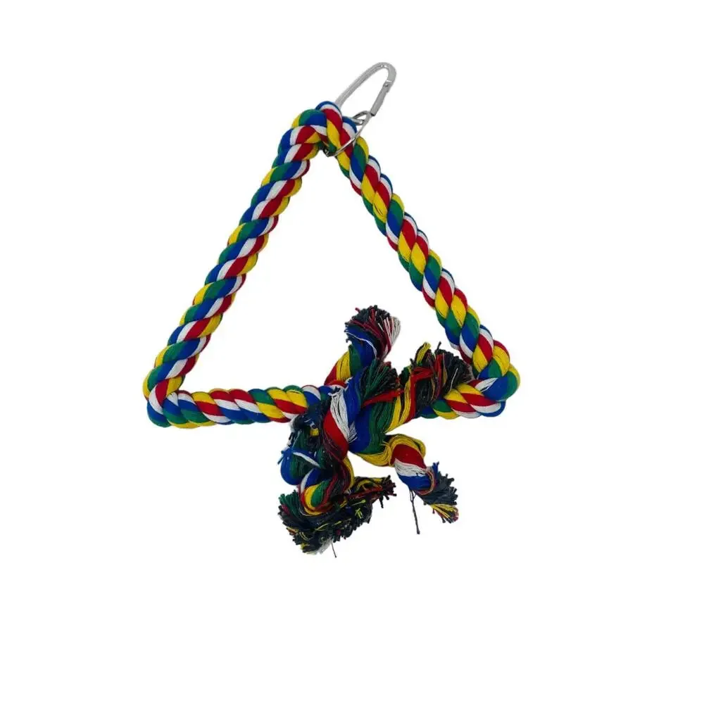 Multicolor Cotton Rope Triangle Toy Swing for Birds Size small 7